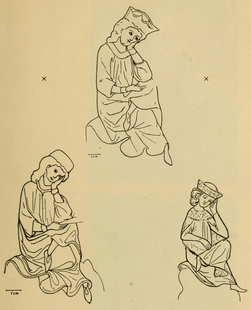An illustration from Das Webebild in der Manesse-Handschrift und seine angebliche Vorlage, 1911, leaf 39