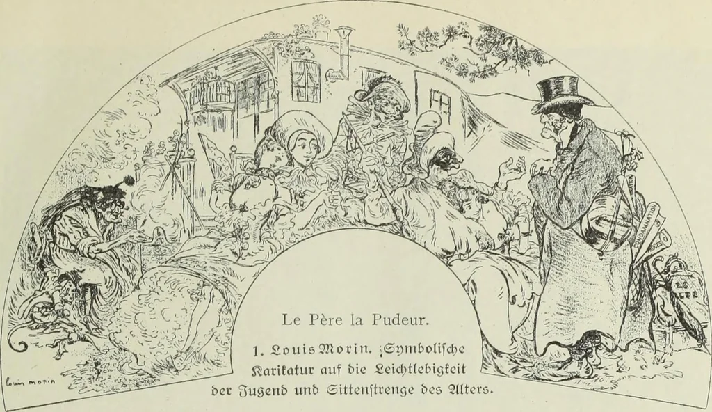 An illustration from Das Weib in der Karikatur Frankreichs : mit 448 Textillustrationen und 72 farbigen Kunstblättern nach seltenen und amüsanten französischen Karikaturen aus allen Zeitepochen, 1907, leaf 11