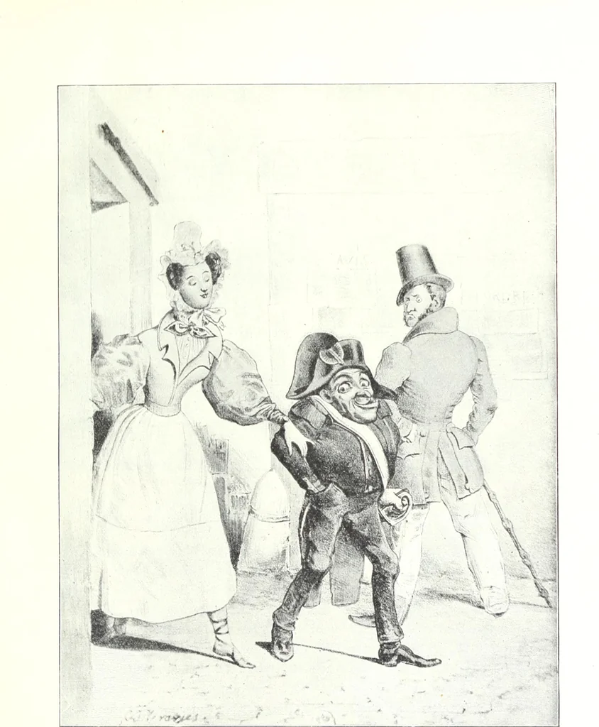 An illustration from Das Weib in der Karikatur Frankreichs : mit 448 Textillustrationen und 72 farbigen Kunstblättern nach seltenen und amüsanten französischen Karikaturen aus allen Zeitepochen, 1907, leaf 119