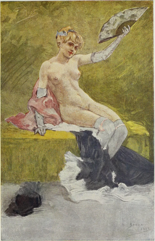 An illustration from Das Weib in der Karikatur Frankreichs : mit 448 Textillustrationen und 72 farbigen Kunstblättern nach seltenen und amüsanten französischen Karikaturen aus allen Zeitepochen, 1907, leaf 123