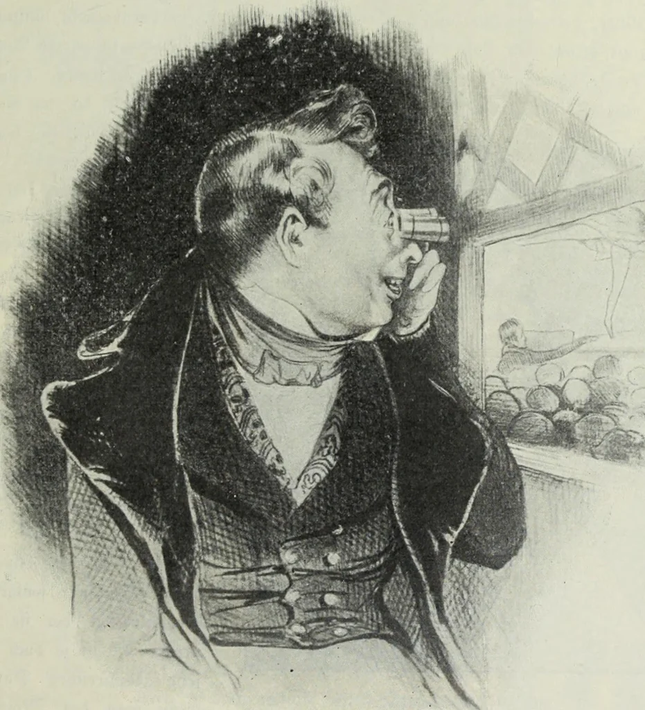 An illustration from Das Weib in der Karikatur Frankreichs : mit 448 Textillustrationen und 72 farbigen Kunstblättern nach seltenen und amüsanten französischen Karikaturen aus allen Zeitepochen, 1907, leaf 125