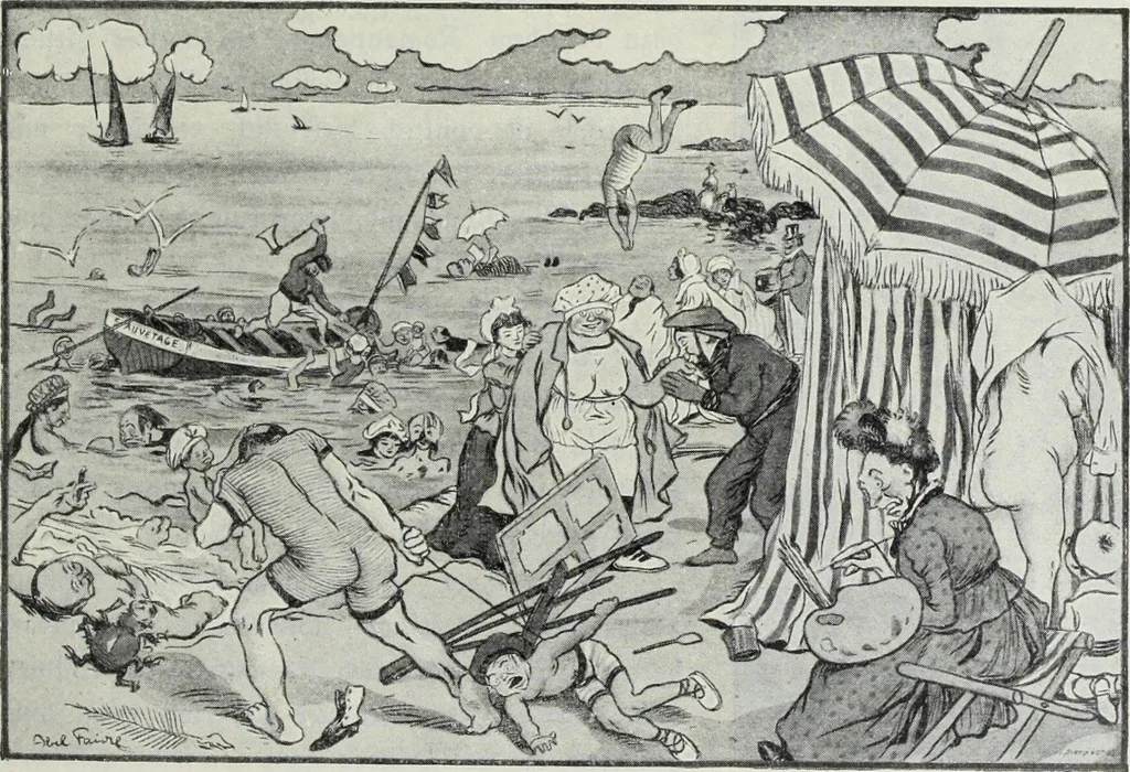 An illustration from Das Weib in der Karikatur Frankreichs : mit 448 Textillustrationen und 72 farbigen Kunstblättern nach seltenen und amüsanten französischen Karikaturen aus allen Zeitepochen, 1907, leaf 131
