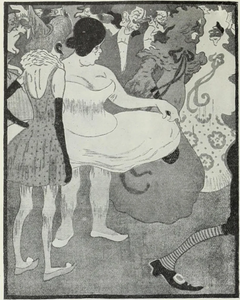 An illustration from Das Weib in der Karikatur Frankreichs : mit 448 Textillustrationen und 72 farbigen Kunstblättern nach seltenen und amüsanten französischen Karikaturen aus allen Zeitepochen, 1907, leaf 138