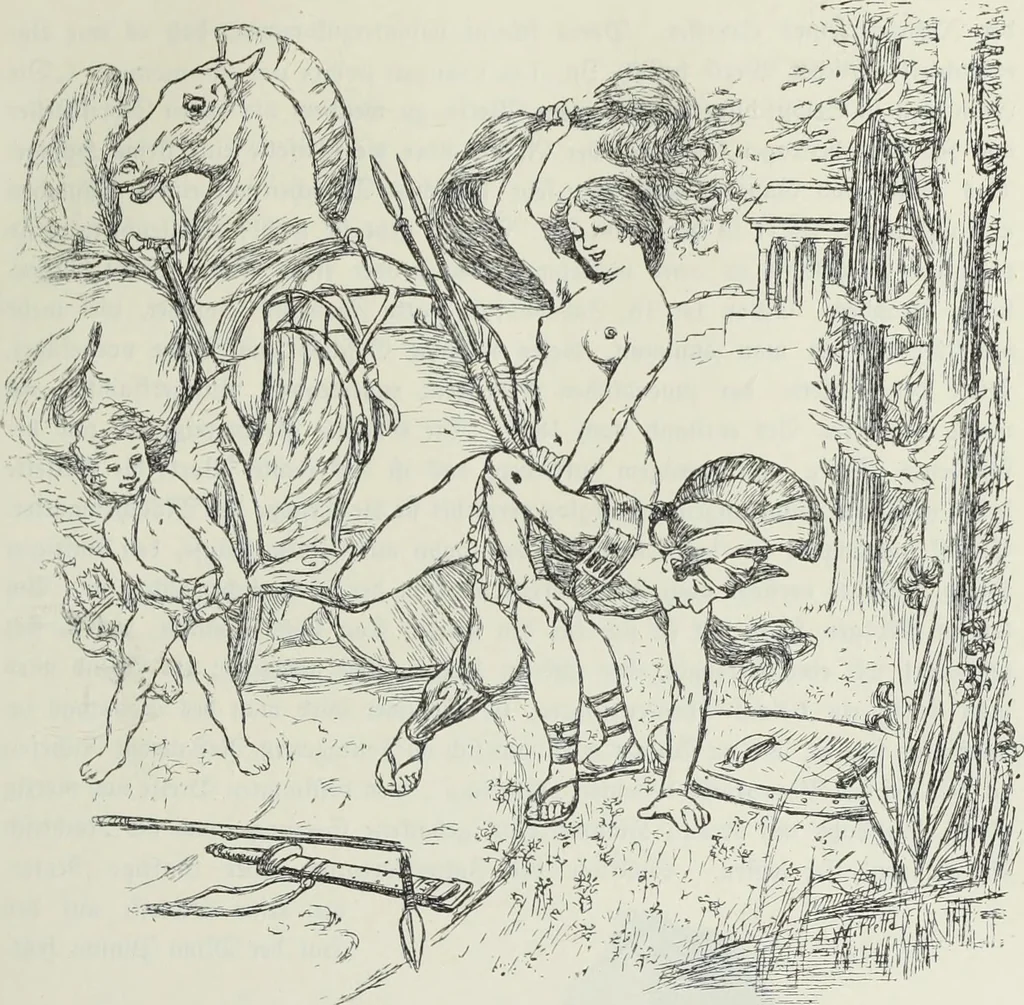 An illustration from Das Weib in der Karikatur Frankreichs : mit 448 Textillustrationen und 72 farbigen Kunstblättern nach seltenen und amüsanten französischen Karikaturen aus allen Zeitepochen, 1907, leaf 143