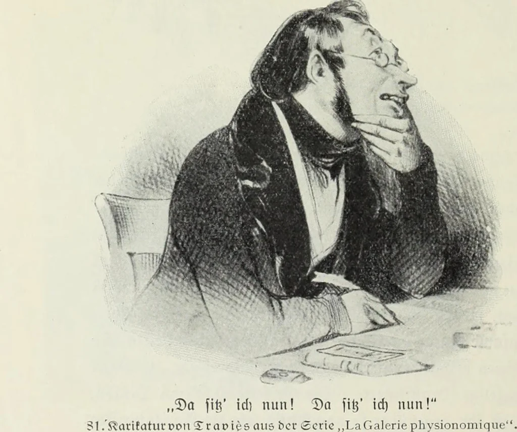 An illustration from Das Weib in der Karikatur Frankreichs : mit 448 Textillustrationen und 72 farbigen Kunstblättern nach seltenen und amüsanten französischen Karikaturen aus allen Zeitepochen, 1907, leaf 144