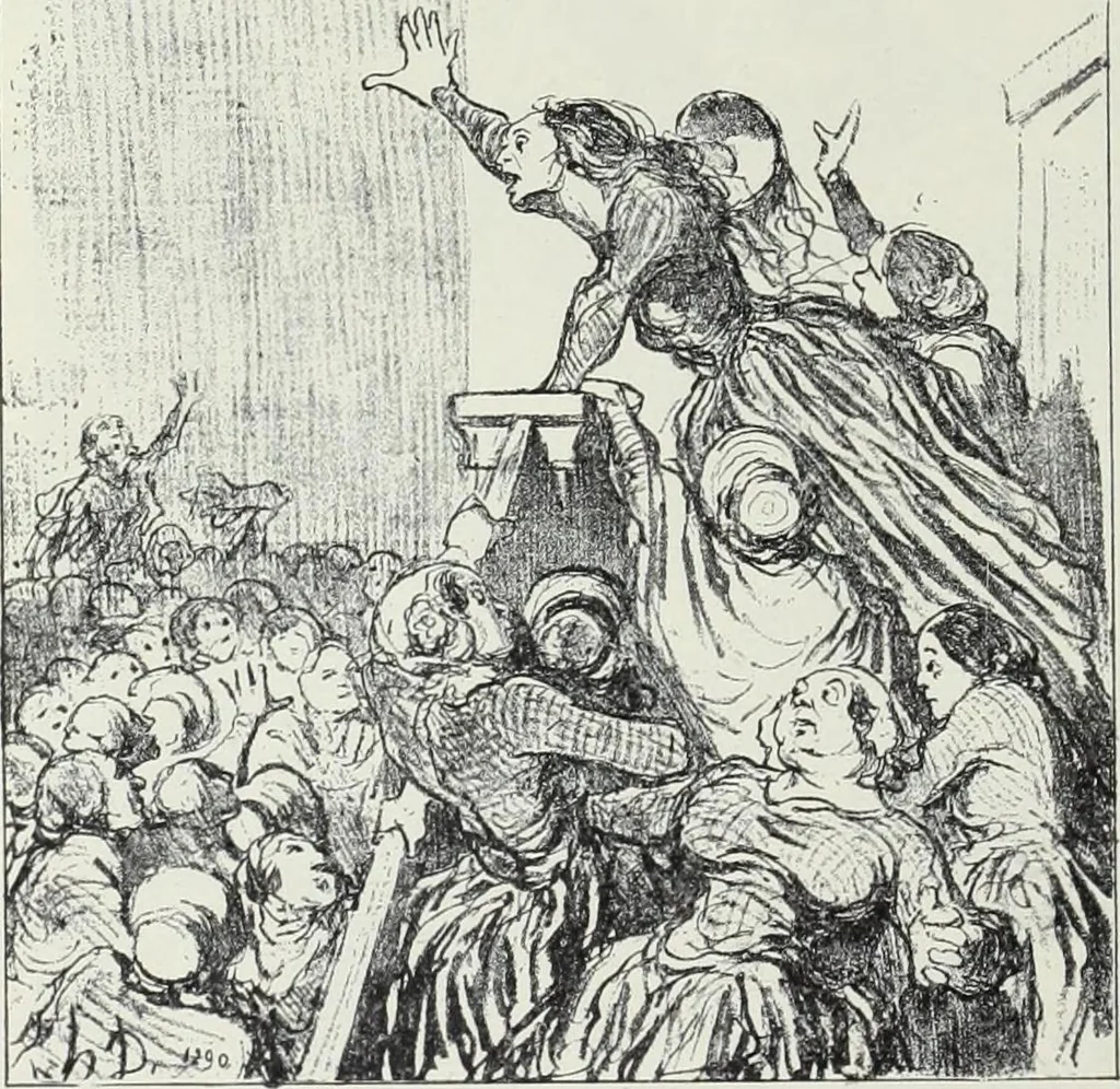 An illustration from Das Weib in der Karikatur Frankreichs : mit 448 Textillustrationen und 72 farbigen Kunstblättern nach seltenen und amüsanten französischen Karikaturen aus allen Zeitepochen, 1907, leaf 154