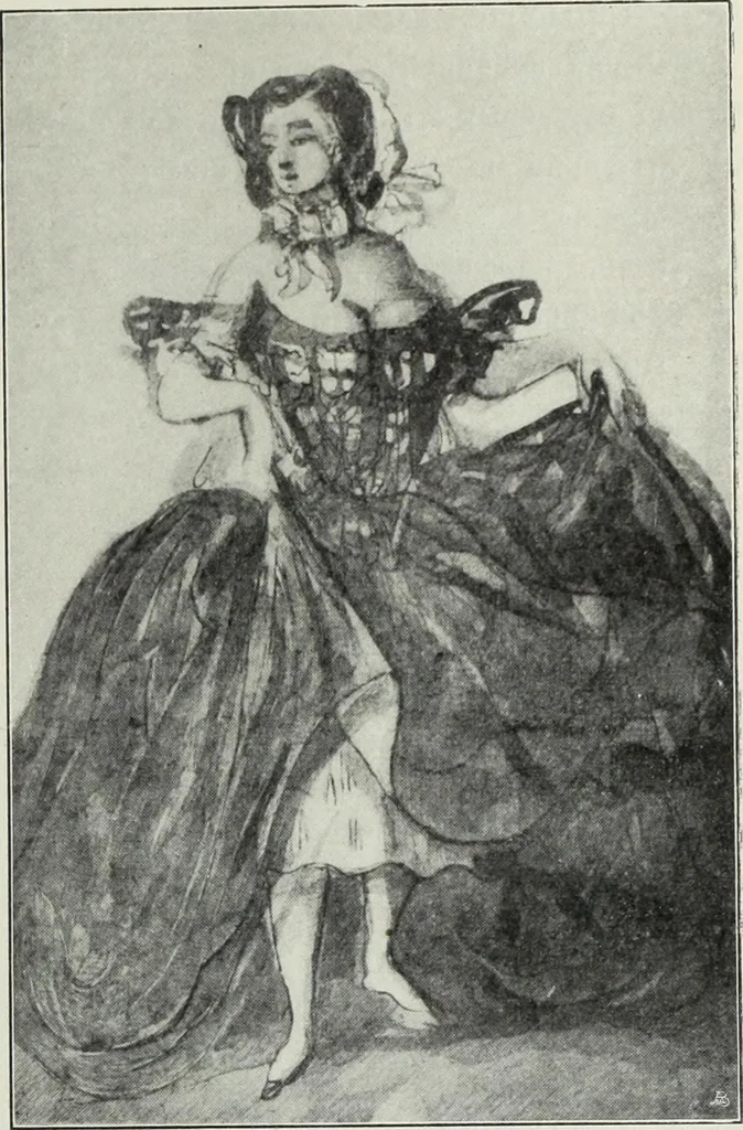 An illustration from Das Weib in der Karikatur Frankreichs : mit 448 Textillustrationen und 72 farbigen Kunstblättern nach seltenen und amüsanten französischen Karikaturen aus allen Zeitepochen, 1907, leaf 163