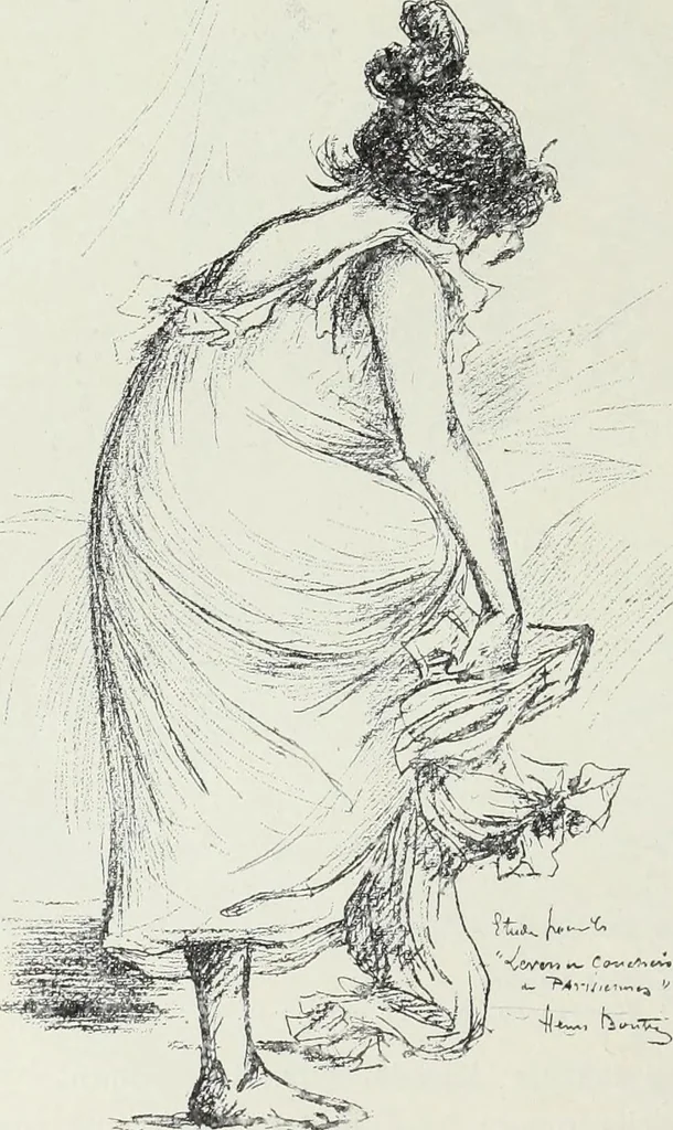 An illustration from Das Weib in der Karikatur Frankreichs : mit 448 Textillustrationen und 72 farbigen Kunstblättern nach seltenen und amüsanten französischen Karikaturen aus allen Zeitepochen, 1907, leaf 166