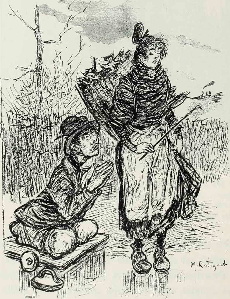 An illustration from Das Weib in der Karikatur Frankreichs : mit 448 Textillustrationen und 72 farbigen Kunstblättern nach seltenen und amüsanten französischen Karikaturen aus allen Zeitepochen, 1907, leaf 186