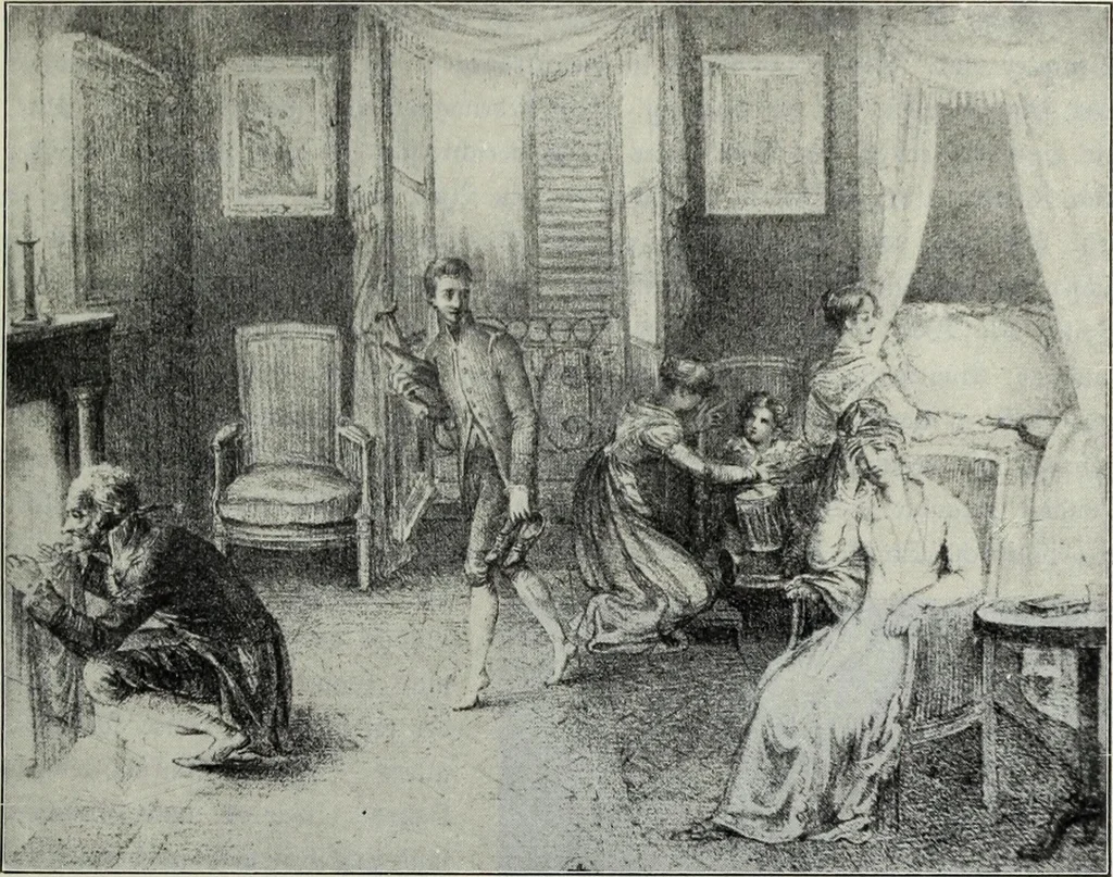 An illustration from Das Weib in der Karikatur Frankreichs : mit 448 Textillustrationen und 72 farbigen Kunstblättern nach seltenen und amüsanten französischen Karikaturen aus allen Zeitepochen, 1907, leaf 191