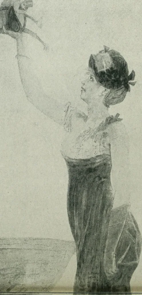 An illustration from Das Weib in der Karikatur Frankreichs : mit 448 Textillustrationen und 72 farbigen Kunstblättern nach seltenen und amüsanten französischen Karikaturen aus allen Zeitepochen, 1907, leaf 194
