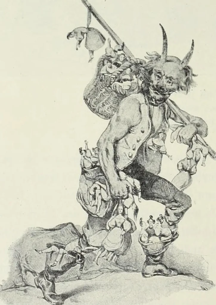 An illustration from Das Weib in der Karikatur Frankreichs : mit 448 Textillustrationen und 72 farbigen Kunstblättern nach seltenen und amüsanten französischen Karikaturen aus allen Zeitepochen, 1907, leaf 198