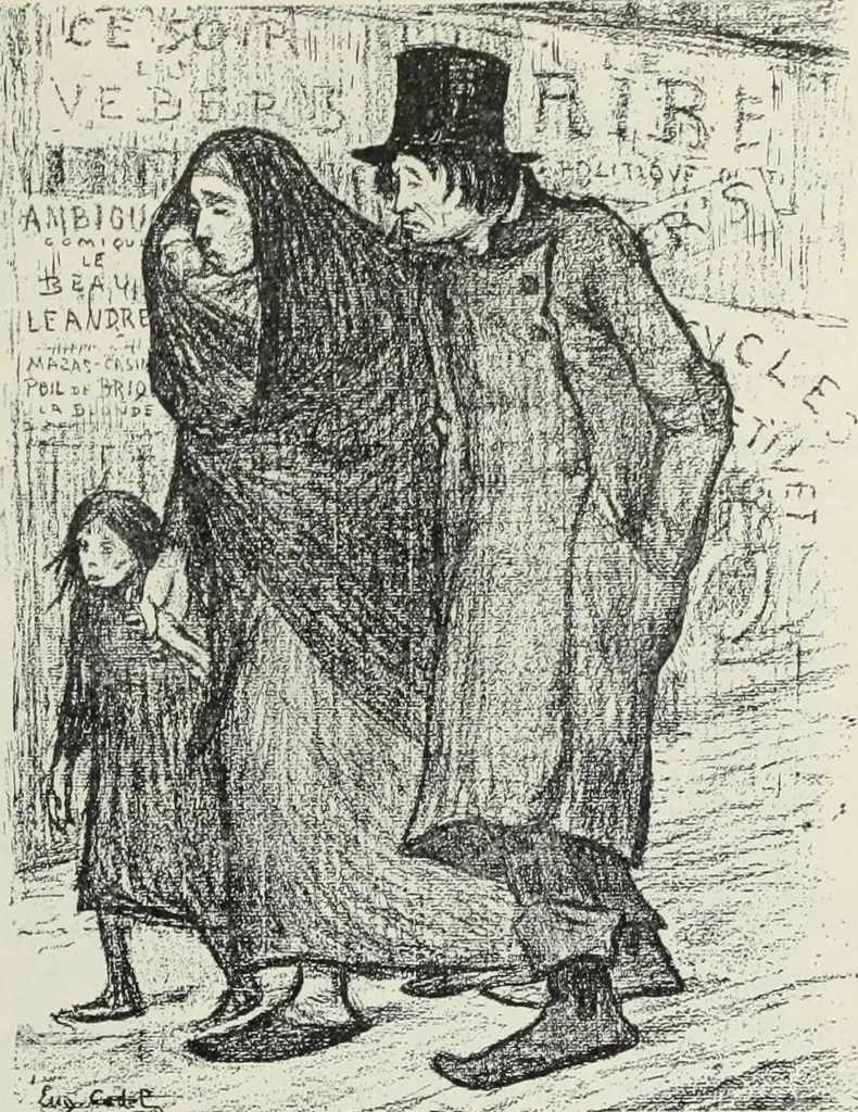 An illustration from Das Weib in der Karikatur Frankreichs : mit 448 Textillustrationen und 72 farbigen Kunstblättern nach seltenen und amüsanten französischen Karikaturen aus allen Zeitepochen, 1907, leaf 199