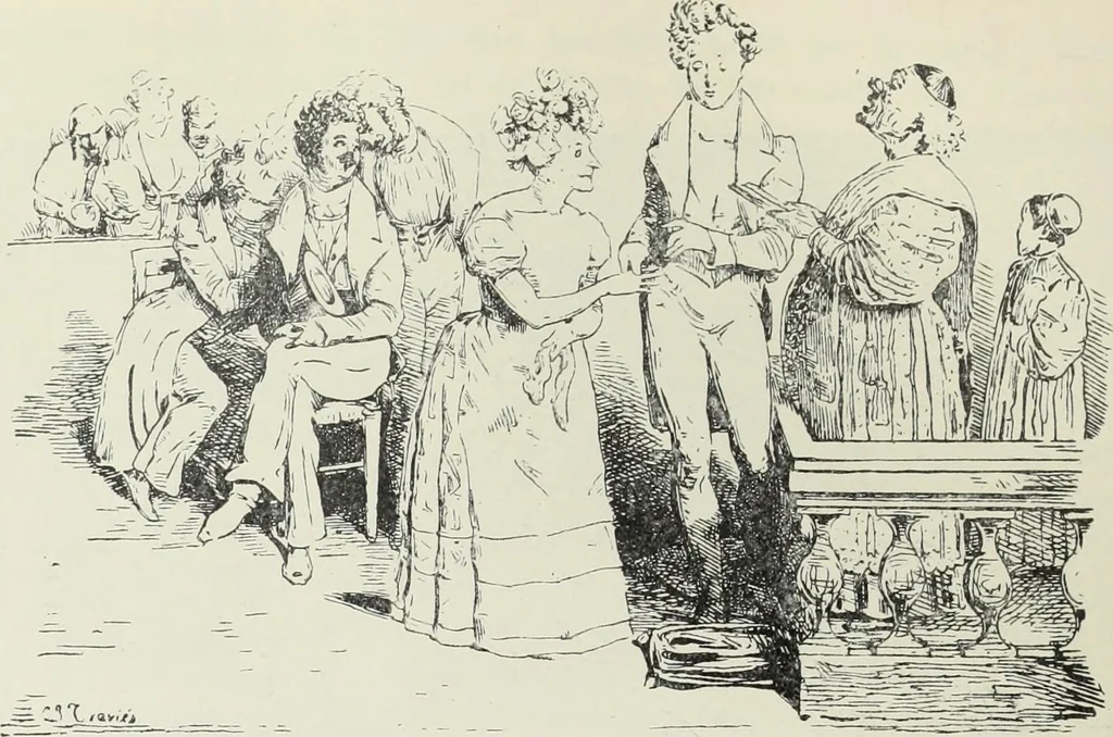 An illustration from Das Weib in der Karikatur Frankreichs : mit 448 Textillustrationen und 72 farbigen Kunstblättern nach seltenen und amüsanten französischen Karikaturen aus allen Zeitepochen, 1907, leaf 212
