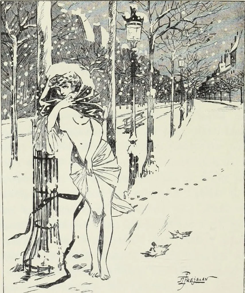 An illustration from Das Weib in der Karikatur Frankreichs : mit 448 Textillustrationen und 72 farbigen Kunstblättern nach seltenen und amüsanten französischen Karikaturen aus allen Zeitepochen, 1907, leaf 214