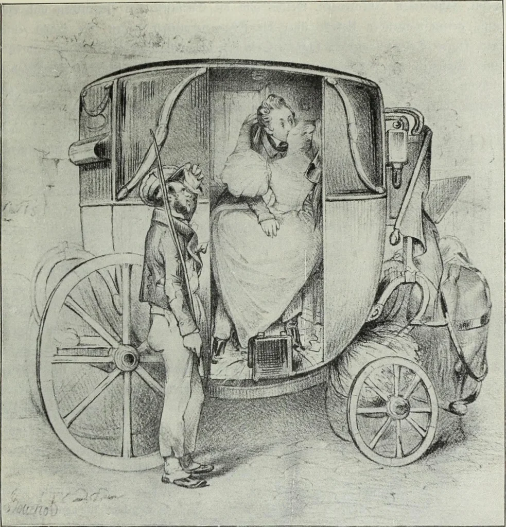 An illustration from Das Weib in der Karikatur Frankreichs : mit 448 Textillustrationen und 72 farbigen Kunstblättern nach seltenen und amüsanten französischen Karikaturen aus allen Zeitepochen, 1907, leaf 219