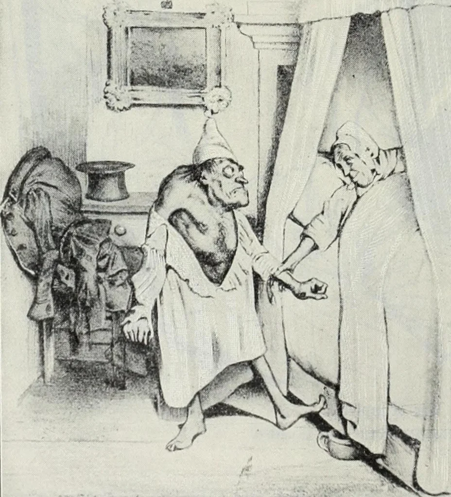 An illustration from Das Weib in der Karikatur Frankreichs : mit 448 Textillustrationen und 72 farbigen Kunstblättern nach seltenen und amüsanten französischen Karikaturen aus allen Zeitepochen, 1907, leaf 226