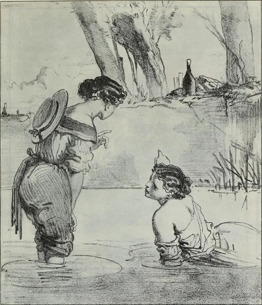 An illustration from Das Weib in der Karikatur Frankreichs : mit 448 Textillustrationen und 72 farbigen Kunstblättern nach seltenen und amüsanten französischen Karikaturen aus allen Zeitepochen, 1907, leaf 227