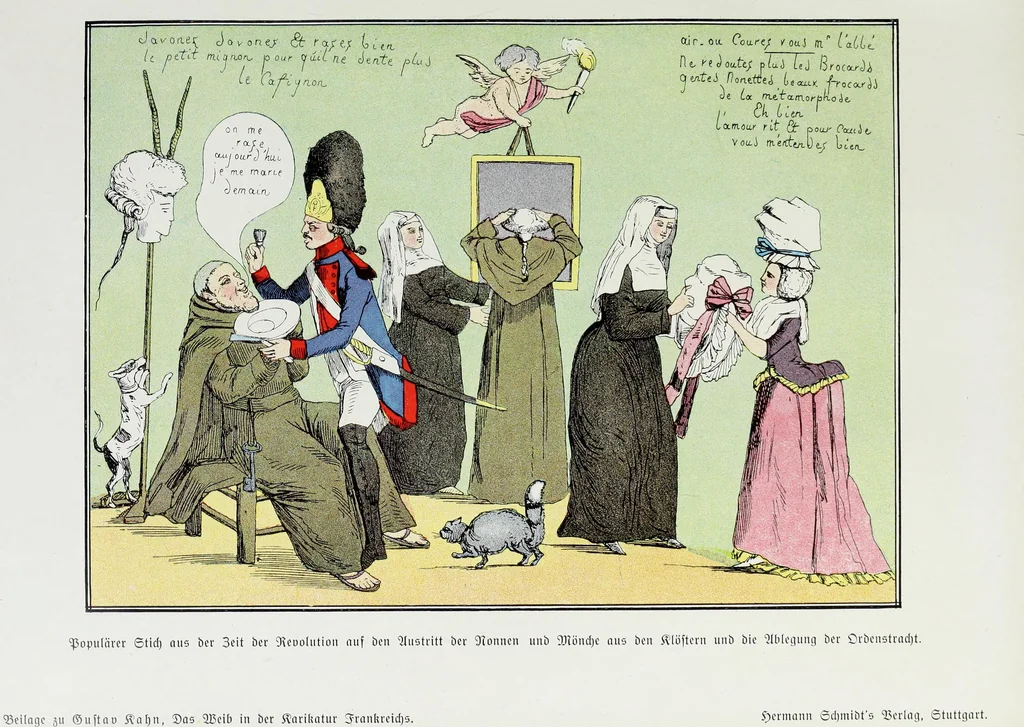 An illustration from Das Weib in der Karikatur Frankreichs : mit 448 Textillustrationen und 72 farbigen Kunstblättern nach seltenen und amüsanten französischen Karikaturen aus allen Zeitepochen, 1907, leaf 229