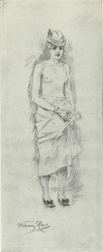An illustration from Das Weib in der Karikatur Frankreichs : mit 448 Textillustrationen und 72 farbigen Kunstblättern nach seltenen und amüsanten französischen Karikaturen aus allen Zeitepochen, 1907, leaf 248