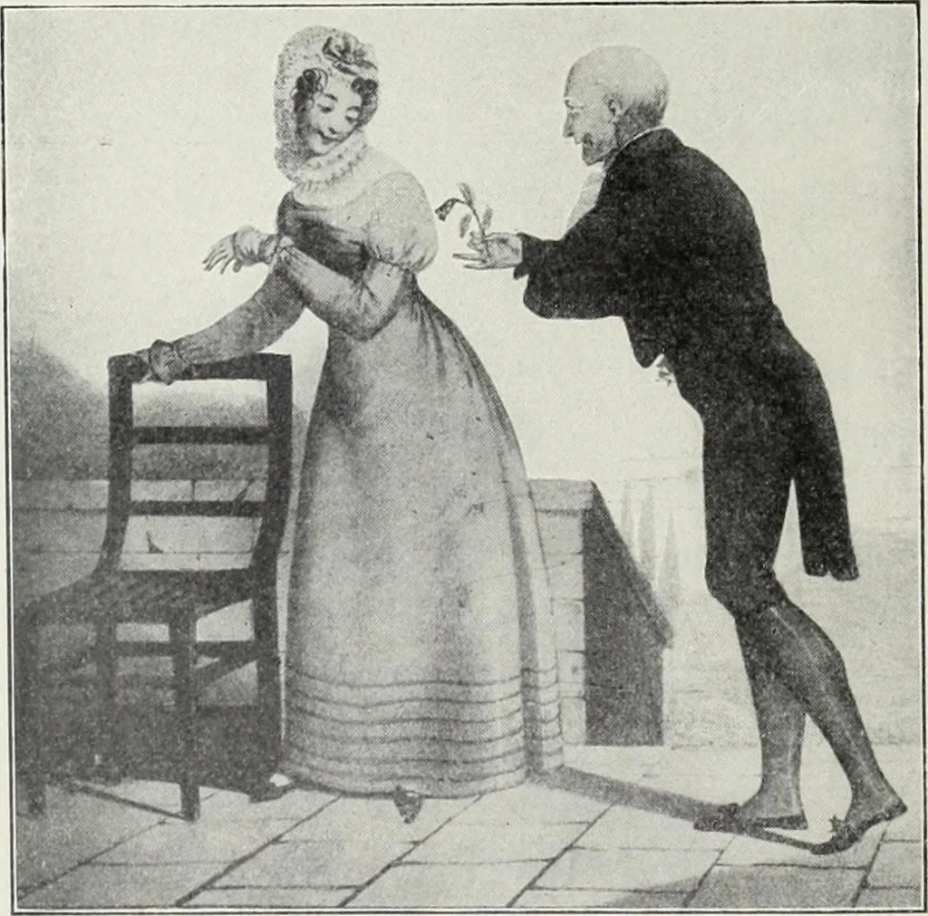 An illustration from Das Weib in der Karikatur Frankreichs : mit 448 Textillustrationen und 72 farbigen Kunstblättern nach seltenen und amüsanten französischen Karikaturen aus allen Zeitepochen, 1907, leaf 250