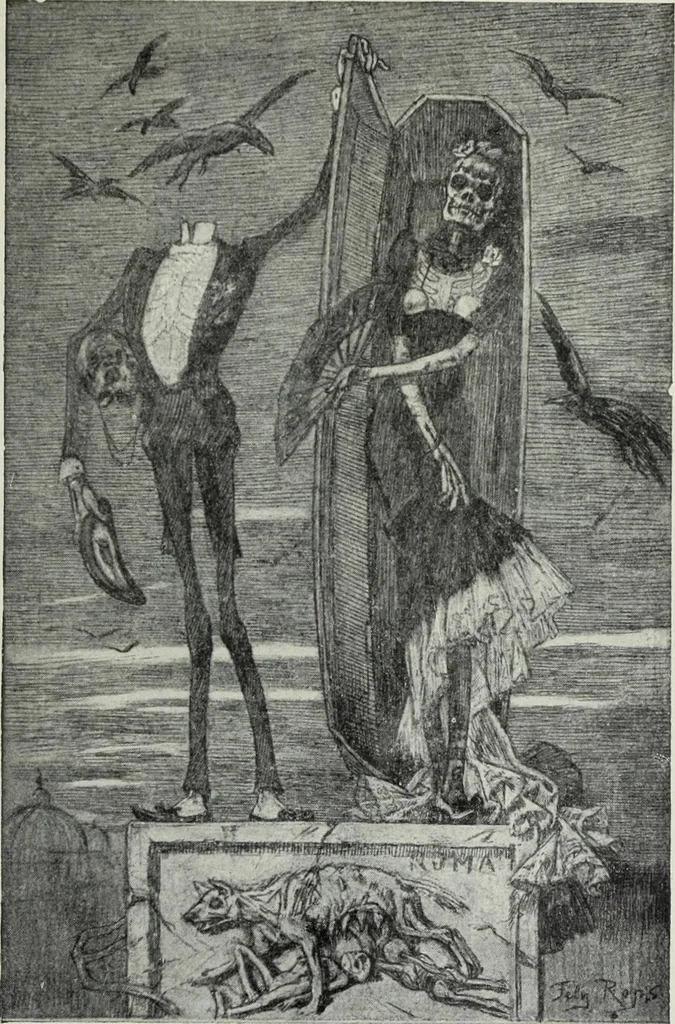 An illustration from Das Weib in der Karikatur Frankreichs : mit 448 Textillustrationen und 72 farbigen Kunstblättern nach seltenen und amüsanten französischen Karikaturen aus allen Zeitepochen, 1907, leaf 255