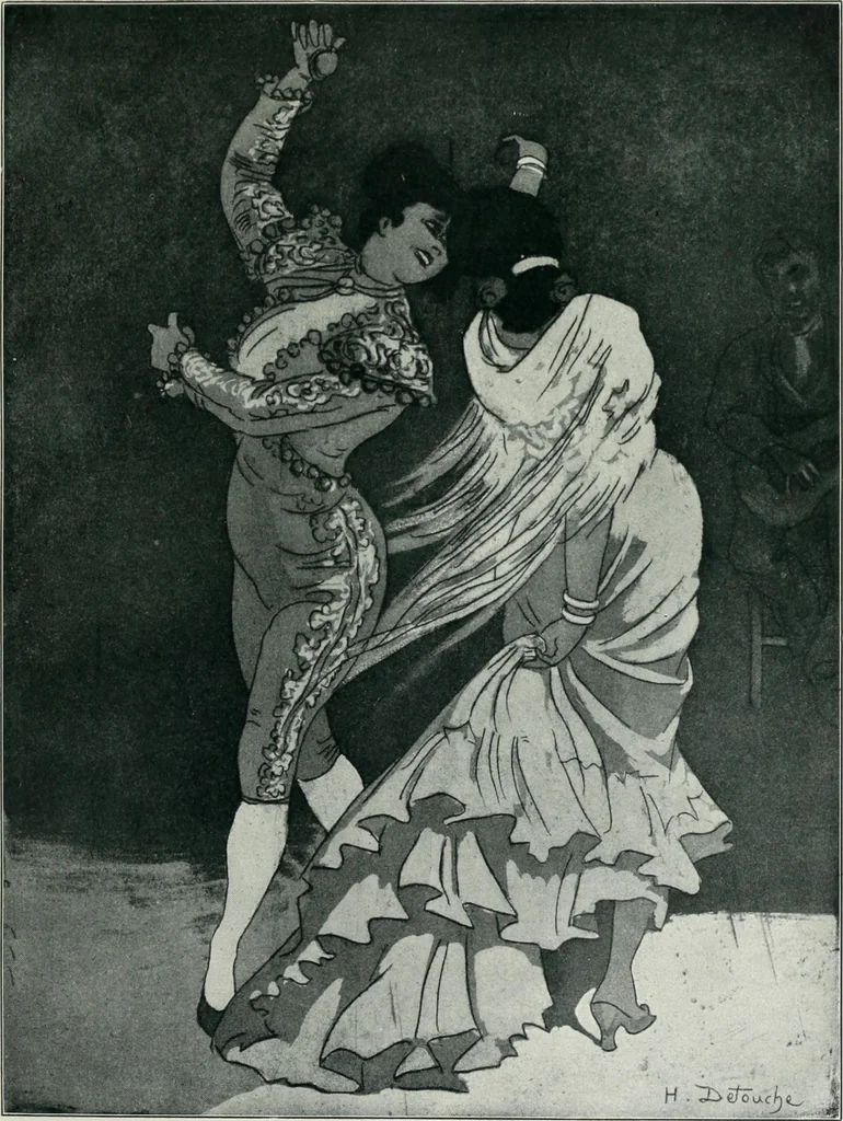 An illustration from Das Weib in der Karikatur Frankreichs : mit 448 Textillustrationen und 72 farbigen Kunstblättern nach seltenen und amüsanten französischen Karikaturen aus allen Zeitepochen, 1907, leaf 271