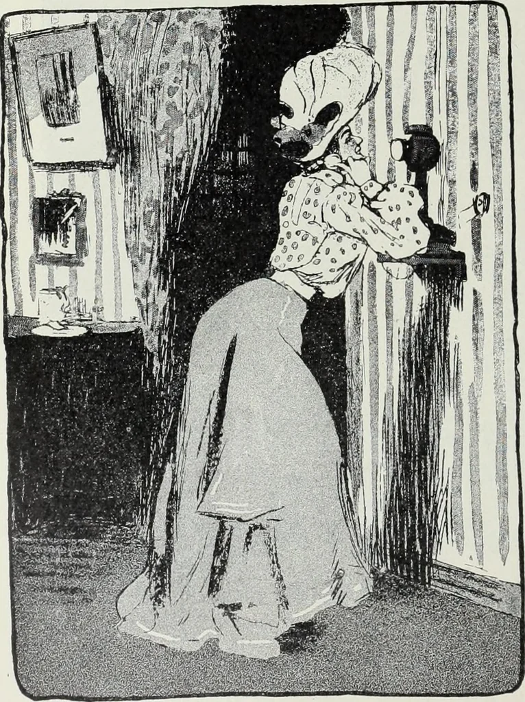 An illustration from Das Weib in der Karikatur Frankreichs : mit 448 Textillustrationen und 72 farbigen Kunstblättern nach seltenen und amüsanten französischen Karikaturen aus allen Zeitepochen, 1907, leaf 274