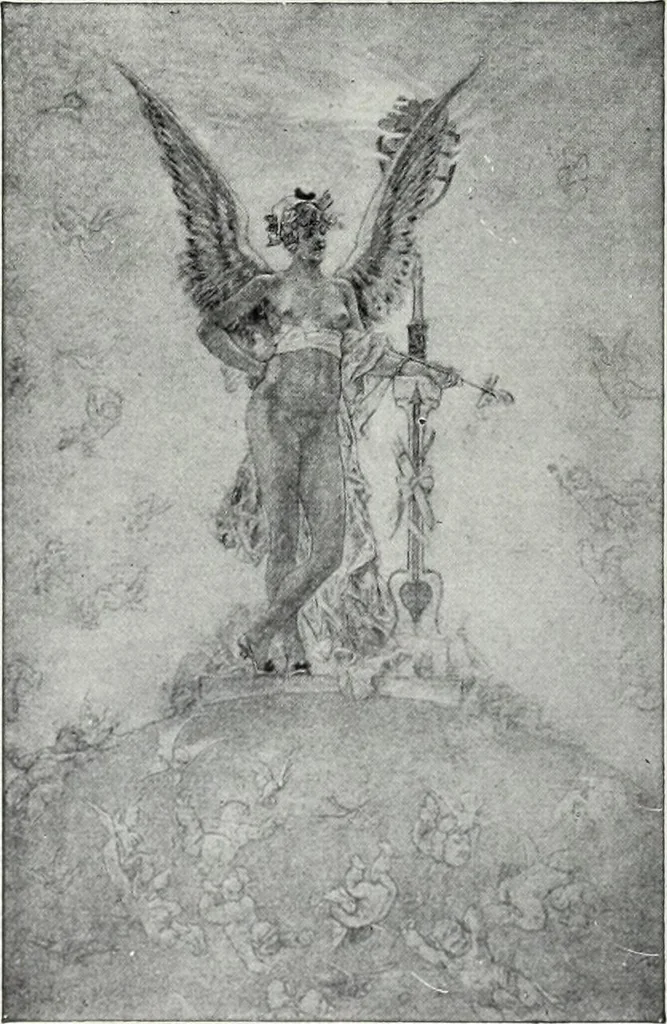An illustration from Das Weib in der Karikatur Frankreichs : mit 448 Textillustrationen und 72 farbigen Kunstblättern nach seltenen und amüsanten französischen Karikaturen aus allen Zeitepochen, 1907, leaf 286