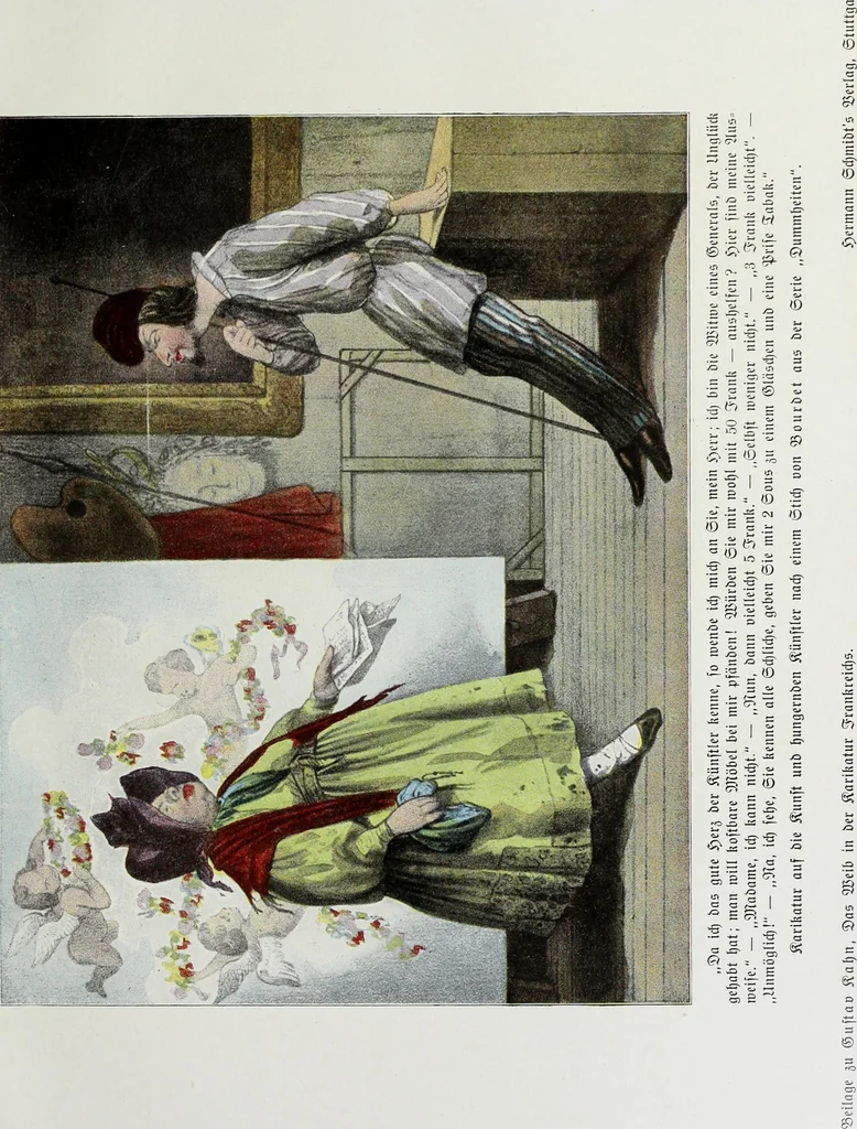 An illustration from Das Weib in der Karikatur Frankreichs : mit 448 Textillustrationen und 72 farbigen Kunstblättern nach seltenen und amüsanten französischen Karikaturen aus allen Zeitepochen, 1907, leaf 289