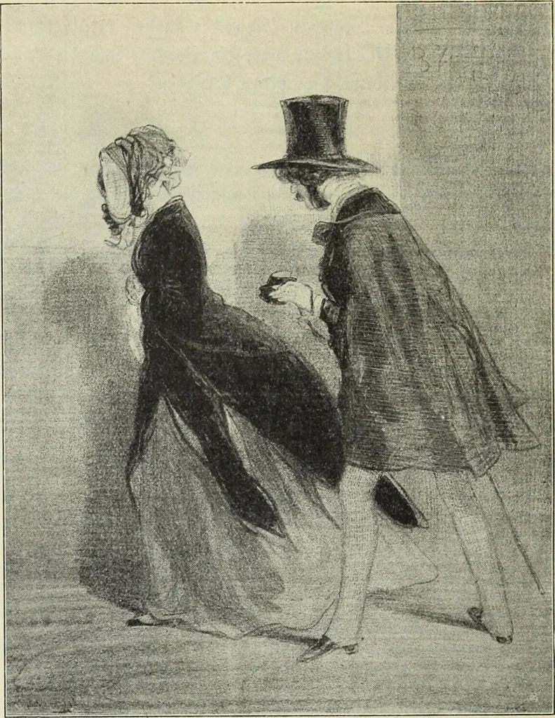 An illustration from Das Weib in der Karikatur Frankreichs : mit 448 Textillustrationen und 72 farbigen Kunstblättern nach seltenen und amüsanten französischen Karikaturen aus allen Zeitepochen, 1907, leaf 30