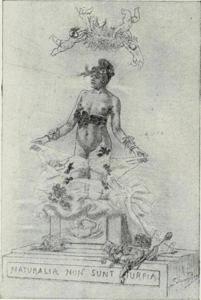 An illustration from Das Weib in der Karikatur Frankreichs : mit 448 Textillustrationen und 72 farbigen Kunstblättern nach seltenen und amüsanten französischen Karikaturen aus allen Zeitepochen, 1907, leaf 326