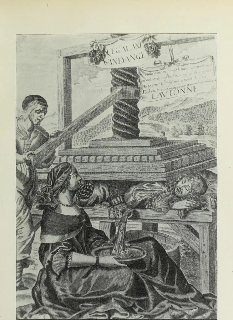 An illustration from Das Weib in der Karikatur Frankreichs : mit 448 Textillustrationen und 72 farbigen Kunstblättern nach seltenen und amüsanten französischen Karikaturen aus allen Zeitepochen, 1907, leaf 329