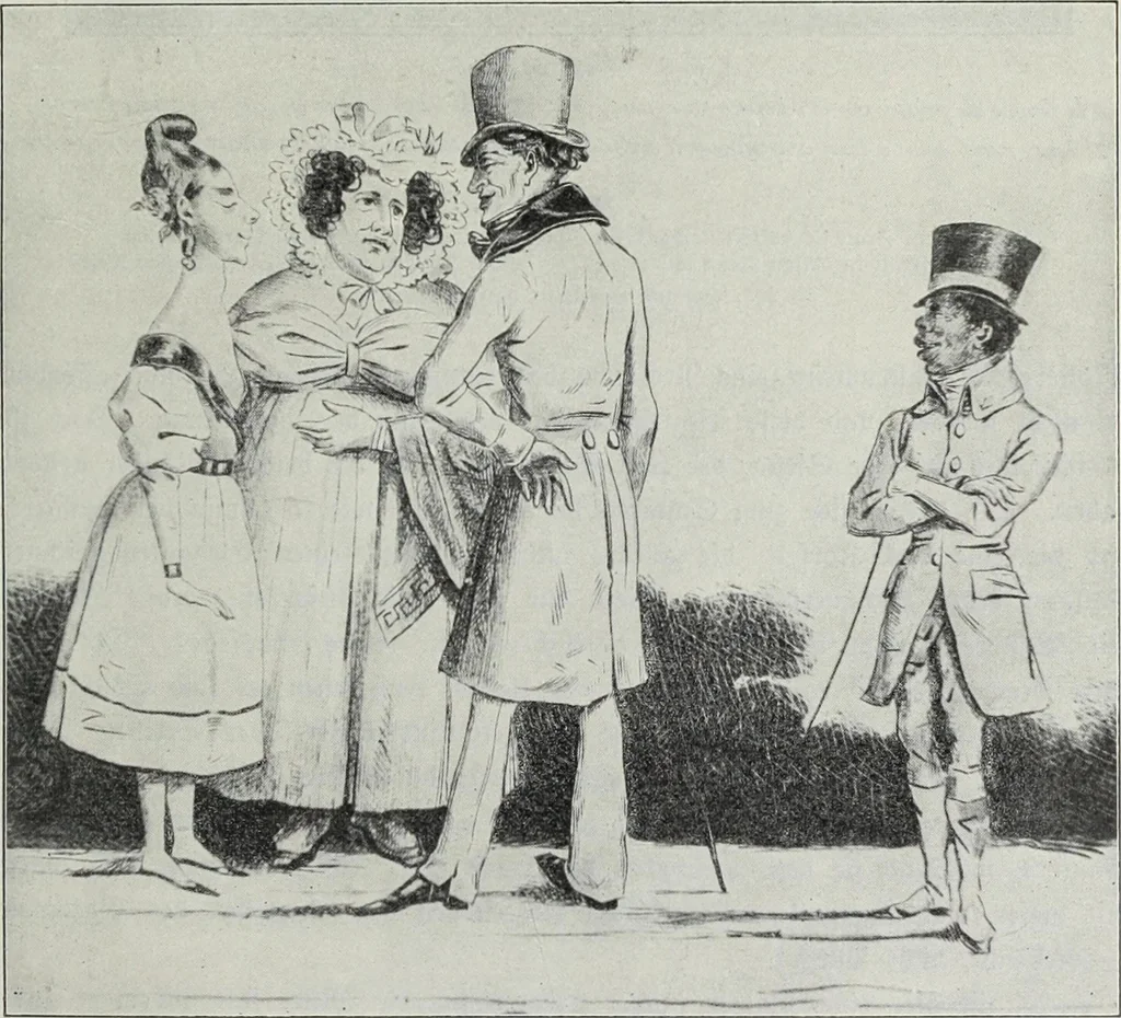 An illustration from Das Weib in der Karikatur Frankreichs : mit 448 Textillustrationen und 72 farbigen Kunstblättern nach seltenen und amüsanten französischen Karikaturen aus allen Zeitepochen, 1907, leaf 331