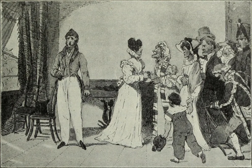 An illustration from Das Weib in der Karikatur Frankreichs : mit 448 Textillustrationen und 72 farbigen Kunstblättern nach seltenen und amüsanten französischen Karikaturen aus allen Zeitepochen, 1907, leaf 337