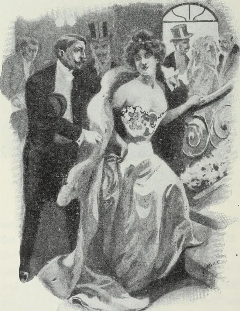 An illustration from Das Weib in der Karikatur Frankreichs : mit 448 Textillustrationen und 72 farbigen Kunstblättern nach seltenen und amüsanten französischen Karikaturen aus allen Zeitepochen, 1907, leaf 352