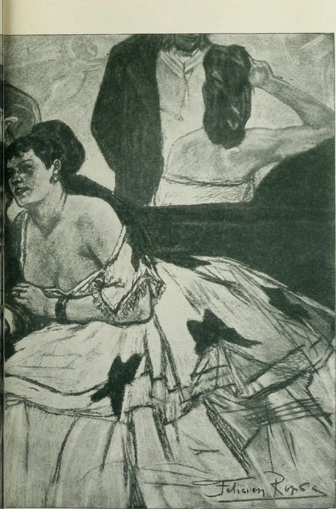 An illustration from Das Weib in der Karikatur Frankreichs : mit 448 Textillustrationen und 72 farbigen Kunstblättern nach seltenen und amüsanten französischen Karikaturen aus allen Zeitepochen, 1907, leaf 371