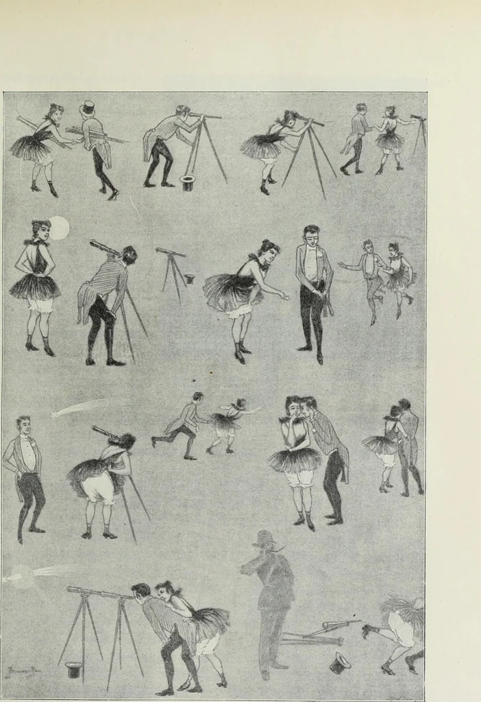 An illustration from Das Weib in der Karikatur Frankreichs : mit 448 Textillustrationen und 72 farbigen Kunstblättern nach seltenen und amüsanten französischen Karikaturen aus allen Zeitepochen, 1907, leaf 377