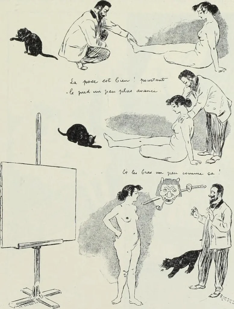 An illustration from Das Weib in der Karikatur Frankreichs : mit 448 Textillustrationen und 72 farbigen Kunstblättern nach seltenen und amüsanten französischen Karikaturen aus allen Zeitepochen, 1907, leaf 379