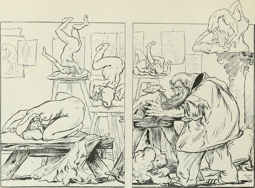 An illustration from Das Weib in der Karikatur Frankreichs : mit 448 Textillustrationen und 72 farbigen Kunstblättern nach seltenen und amüsanten französischen Karikaturen aus allen Zeitepochen, 1907, leaf 38