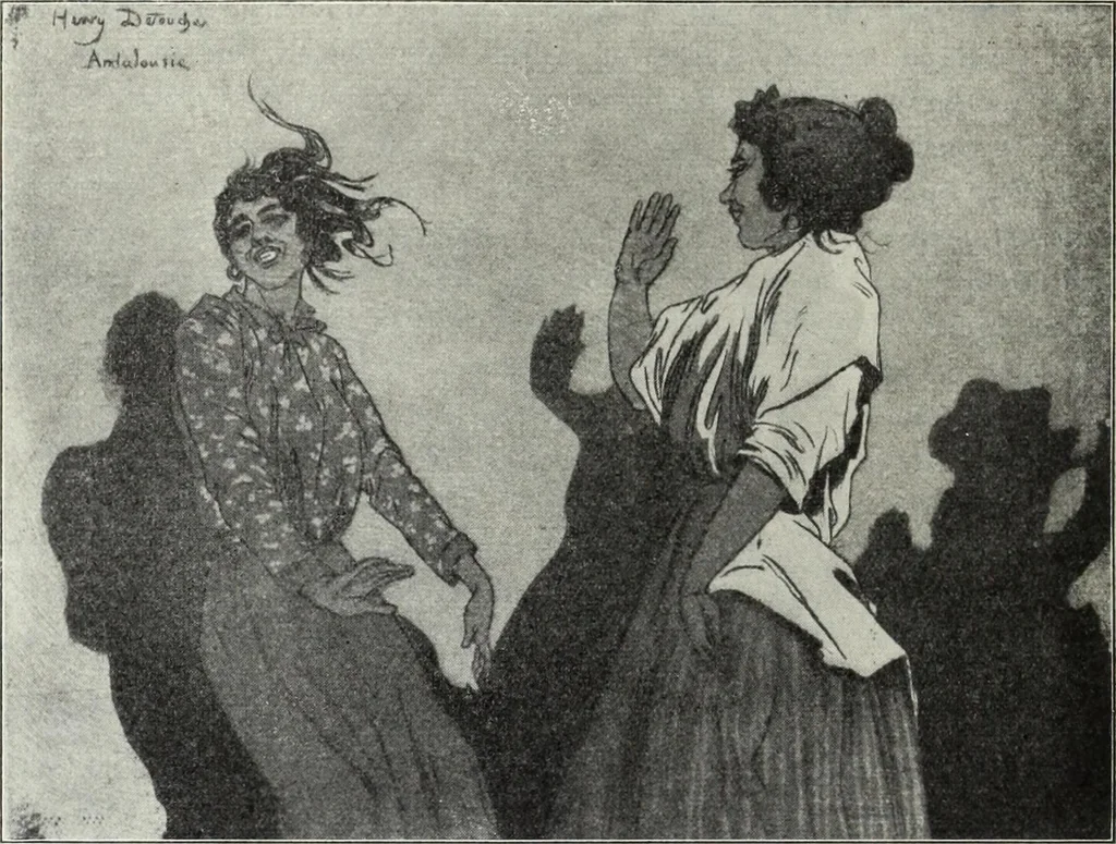 An illustration from Das Weib in der Karikatur Frankreichs : mit 448 Textillustrationen und 72 farbigen Kunstblättern nach seltenen und amüsanten französischen Karikaturen aus allen Zeitepochen, 1907, leaf 398