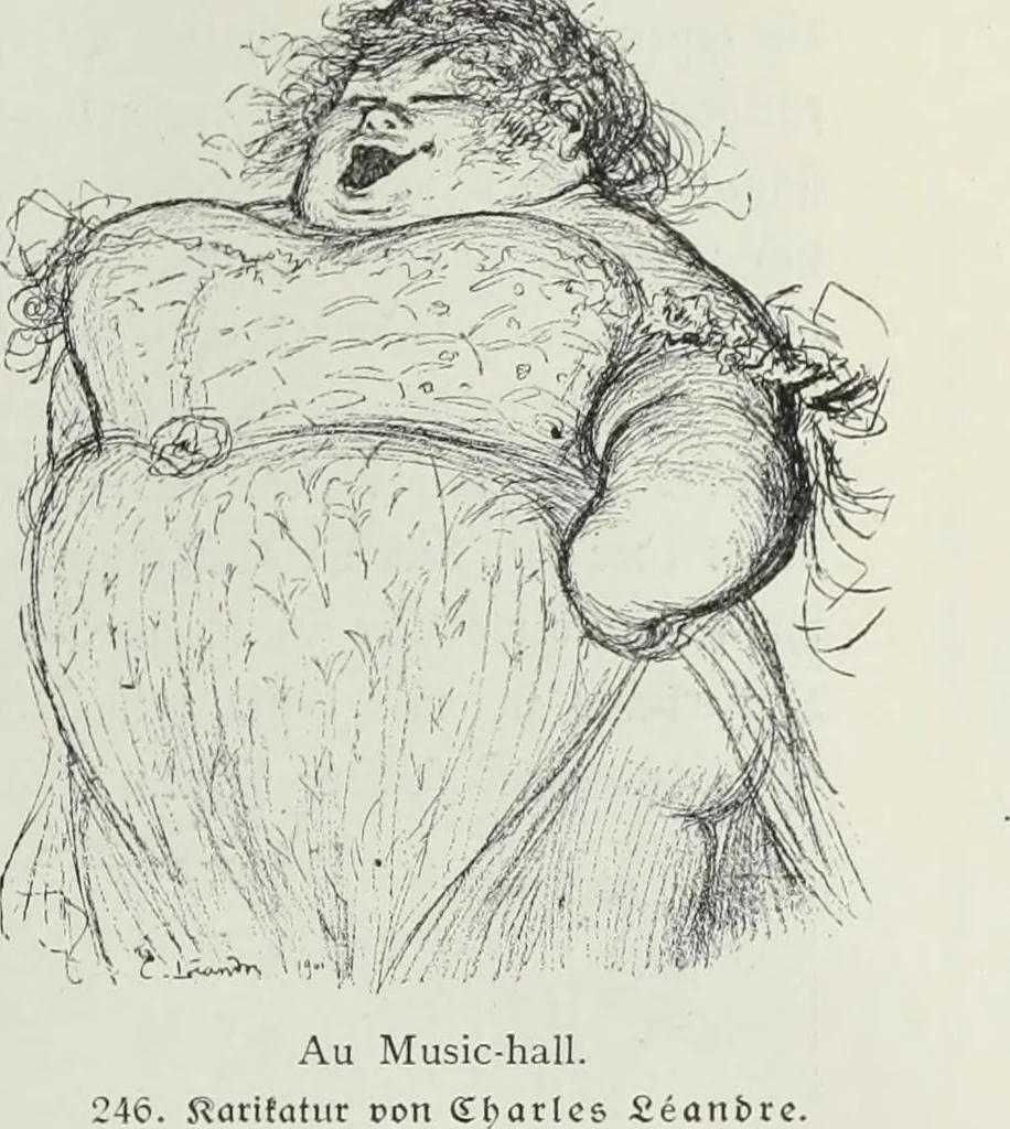An illustration from Das Weib in der Karikatur Frankreichs : mit 448 Textillustrationen und 72 farbigen Kunstblättern nach seltenen und amüsanten französischen Karikaturen aus allen Zeitepochen, 1907, leaf 399