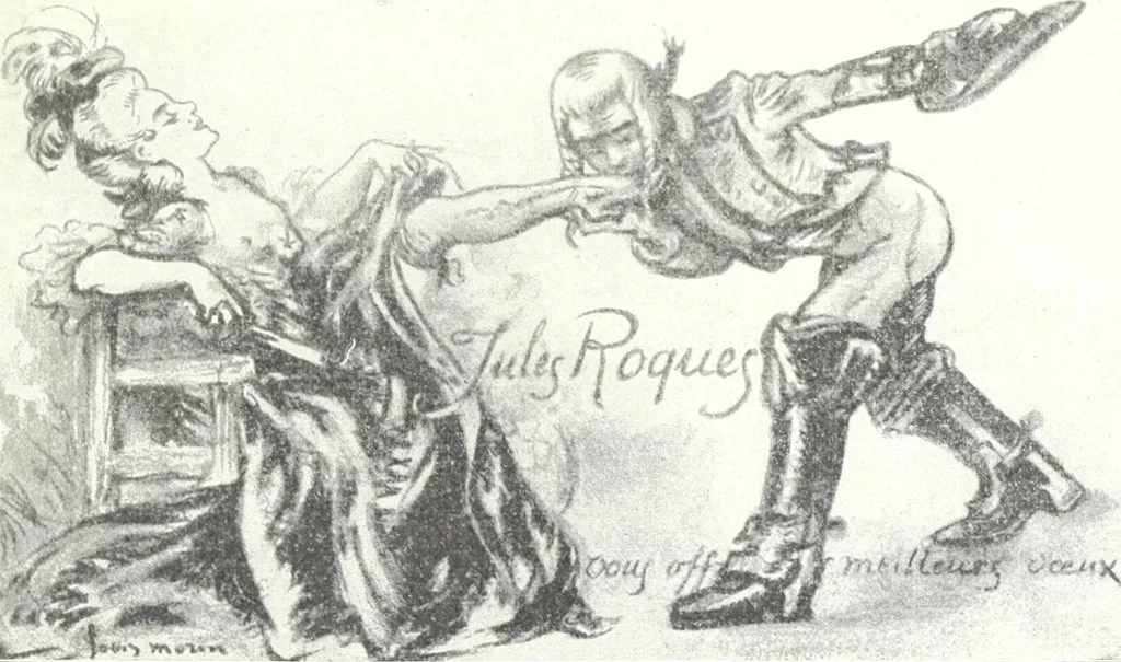 An illustration from Das Weib in der Karikatur Frankreichs : mit 448 Textillustrationen und 72 farbigen Kunstblättern nach seltenen und amüsanten französischen Karikaturen aus allen Zeitepochen, 1907, leaf 41