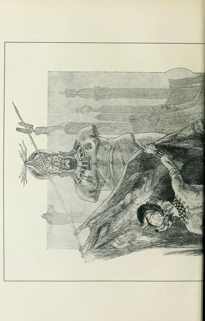 An illustration from Das Weib in der Karikatur Frankreichs : mit 448 Textillustrationen und 72 farbigen Kunstblättern nach seltenen und amüsanten französischen Karikaturen aus allen Zeitepochen, 1907, leaf 416
