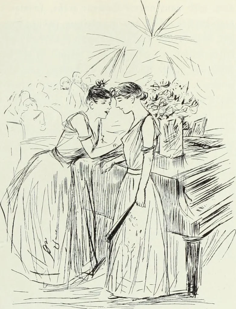 An illustration from Das Weib in der Karikatur Frankreichs : mit 448 Textillustrationen und 72 farbigen Kunstblättern nach seltenen und amüsanten französischen Karikaturen aus allen Zeitepochen, 1907, leaf 421