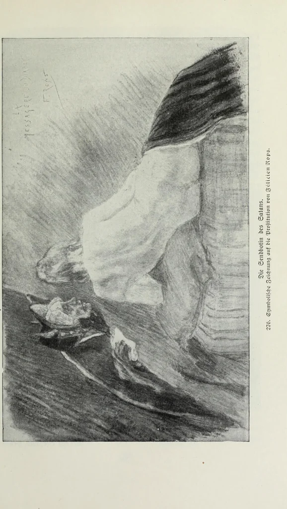 An illustration from Das Weib in der Karikatur Frankreichs : mit 448 Textillustrationen und 72 farbigen Kunstblättern nach seltenen und amüsanten französischen Karikaturen aus allen Zeitepochen, 1907, leaf 447