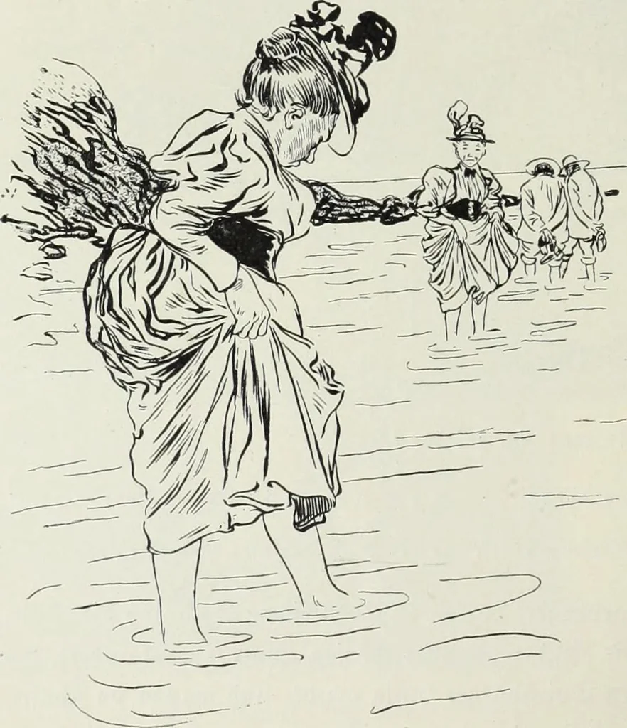 An illustration from Das Weib in der Karikatur Frankreichs : mit 448 Textillustrationen und 72 farbigen Kunstblättern nach seltenen und amüsanten französischen Karikaturen aus allen Zeitepochen, 1907, leaf 450