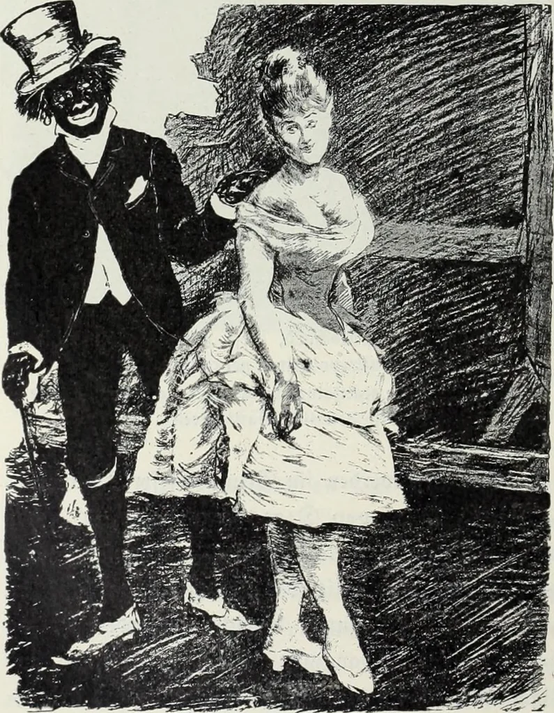 An illustration from Das Weib in der Karikatur Frankreichs : mit 448 Textillustrationen und 72 farbigen Kunstblättern nach seltenen und amüsanten französischen Karikaturen aus allen Zeitepochen, 1907, leaf 458