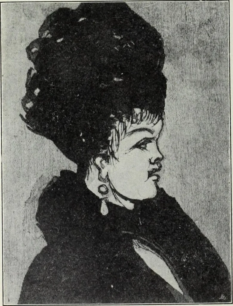 An illustration from Das Weib in der Karikatur Frankreichs : mit 448 Textillustrationen und 72 farbigen Kunstblättern nach seltenen und amüsanten französischen Karikaturen aus allen Zeitepochen, 1907, leaf 460