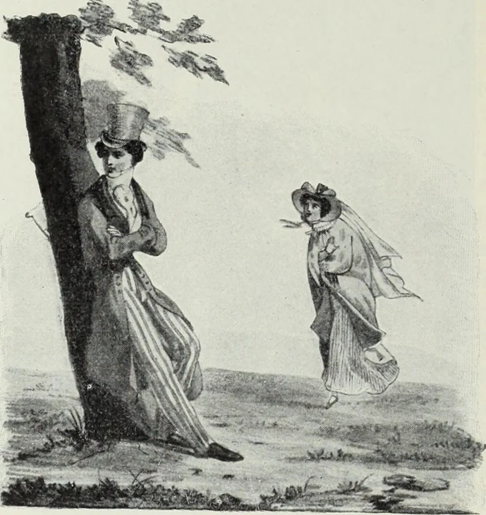 An illustration from Das Weib in der Karikatur Frankreichs : mit 448 Textillustrationen und 72 farbigen Kunstblättern nach seltenen und amüsanten französischen Karikaturen aus allen Zeitepochen, 1907, leaf 462